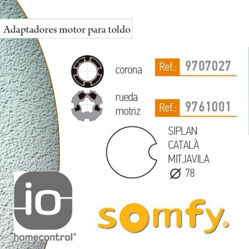 Adaptador para motores SOMFY de toldos diámetro de 78