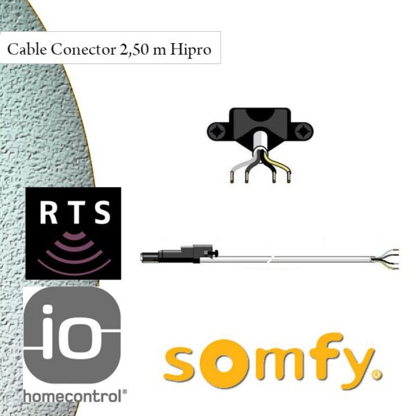 Cable conector 2,50 m hipro para RTS - io