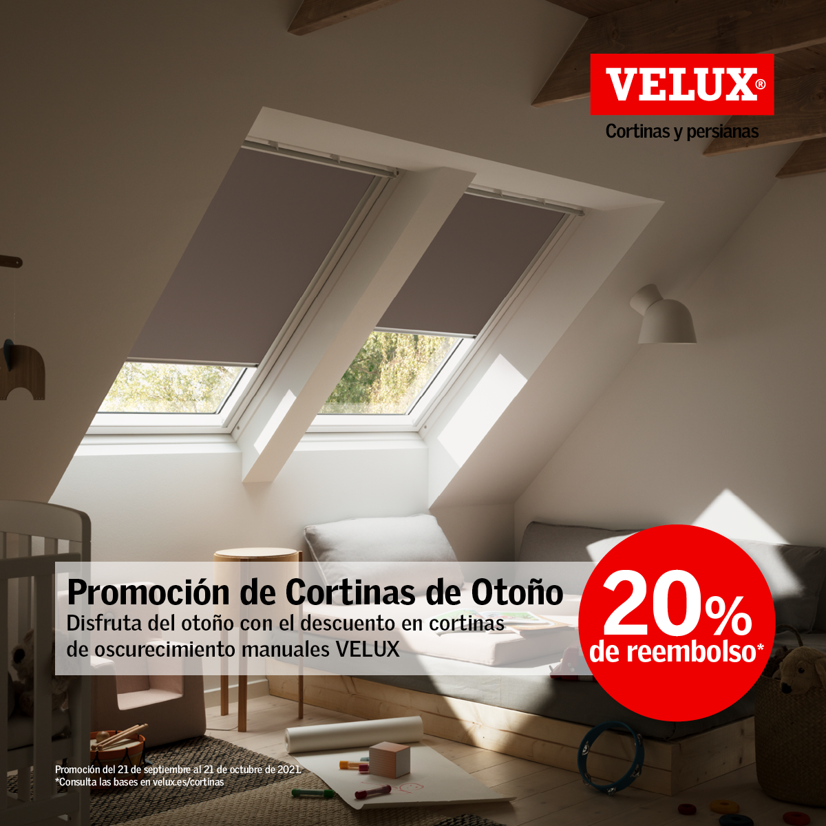 ¡Hasta el 21 de octubre, Velux te devuelve el 20% ¡